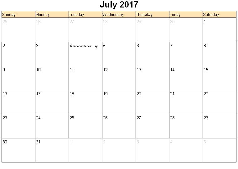 July 2017 Calendar Printable Pdf | free calendar 2017 July 2017 Calendar Printable Pdf | free calendar 2017