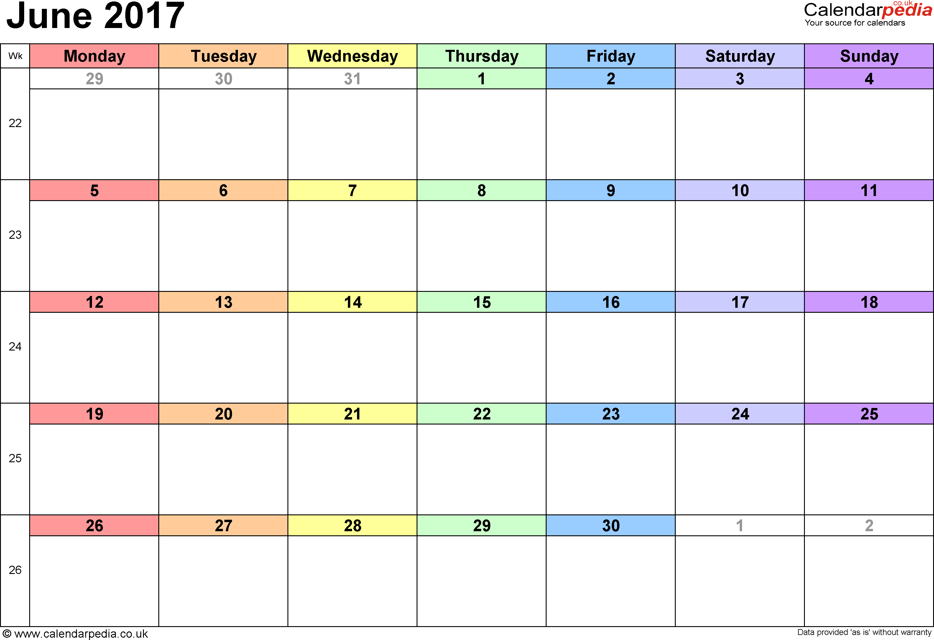 Calendar June 2017 UK, Bank Holidays, Excel/PDF/Word Templates Calendar June 2017 UK, Bank Holidays, Excel/PDF/Word Templates