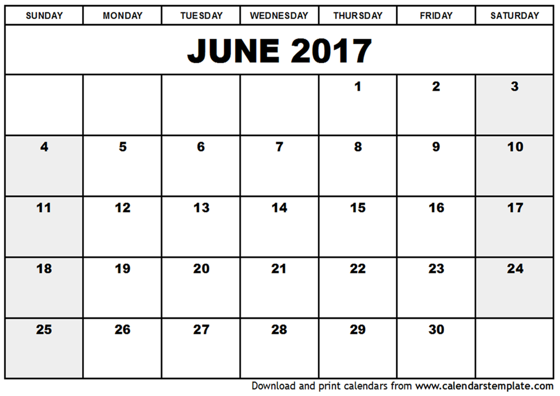 printable june 2017 calendar – Calendar light printable june 2017 calendar – Calendar light