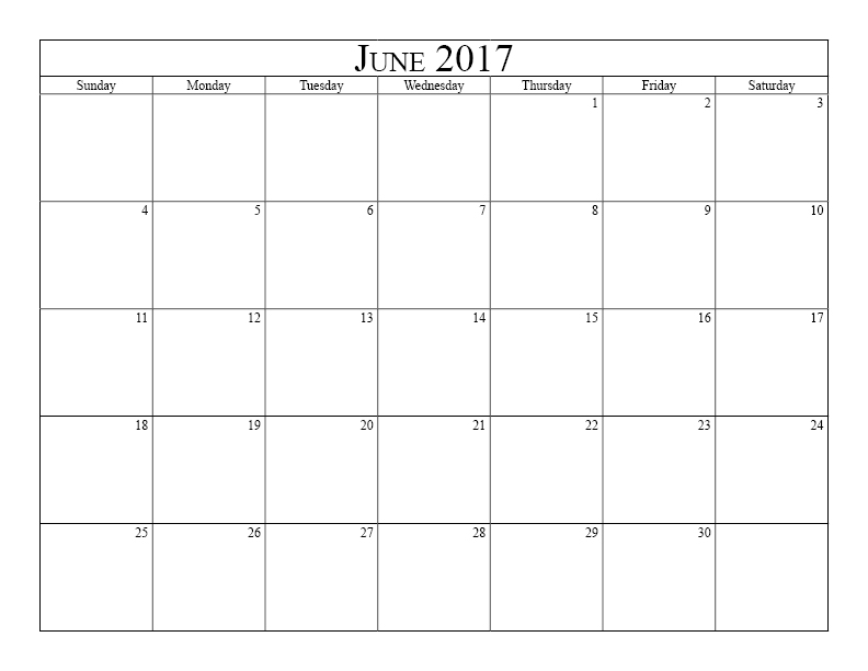 June 2017 Calendar Printable With Holidays | weekly calendar template June 2017 Calendar Printable With Holidays | weekly calendar template