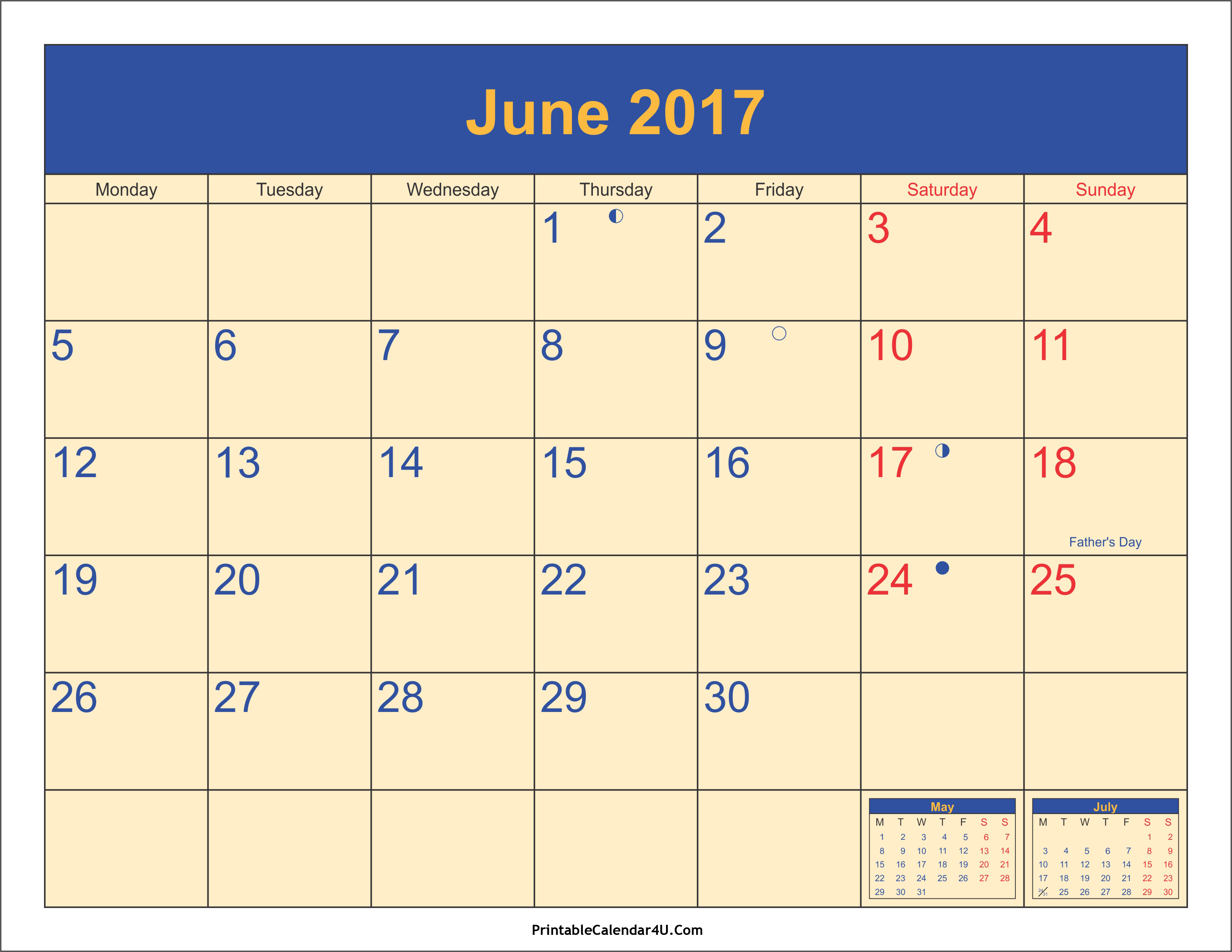 June 2017 Calendar With Holidays | weekly calendar template June 2017 Calendar With Holidays | weekly calendar template