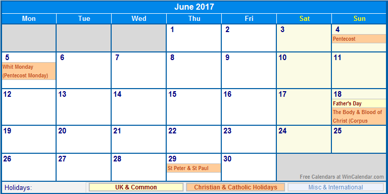 June 2017 Calendar With Holidays Uk | weekly calendar template June 2017 Calendar With Holidays Uk | weekly calendar template
