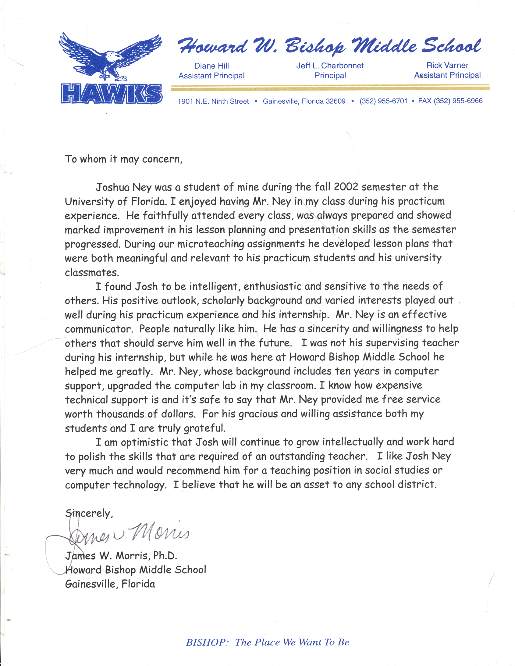 Letter of Recommendation from Elementary school Teacher Susan K. Amad… Letter of Recommendation from Elementary school Teacher Susan K. Amad…
