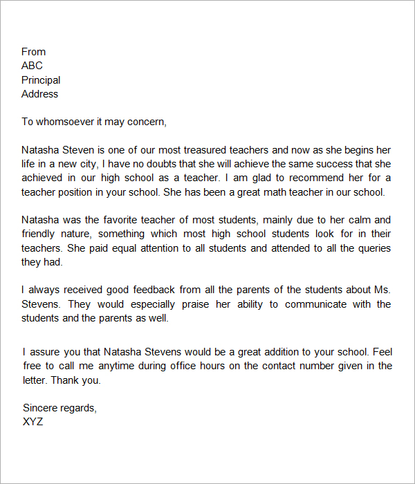 Letter of recommendation for teacher Writing Professional Letters Letter of recommendation for teacher Writing Professional Letters