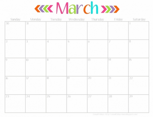 March 2017 Calendar Cute | free calendar 2017