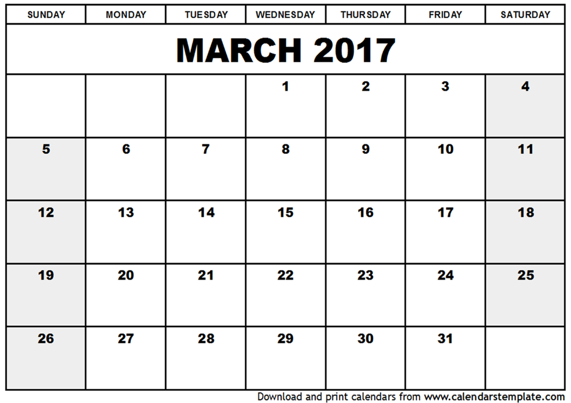 Free March 2017 Calendar (With US Holidays) – Printable Calendar Free March 2017 Calendar (With US Holidays) – Printable Calendar