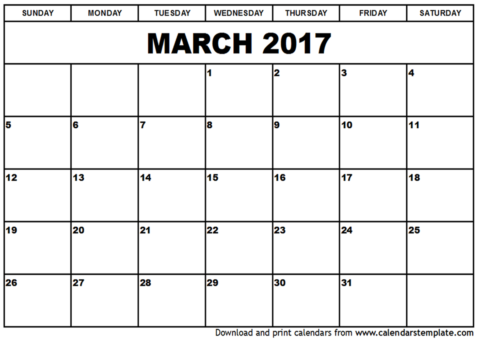 Free March 2017 Calendar (With US Holidays) – Printable Calendar Free March 2017 Calendar (With US Holidays) – Printable Calendar