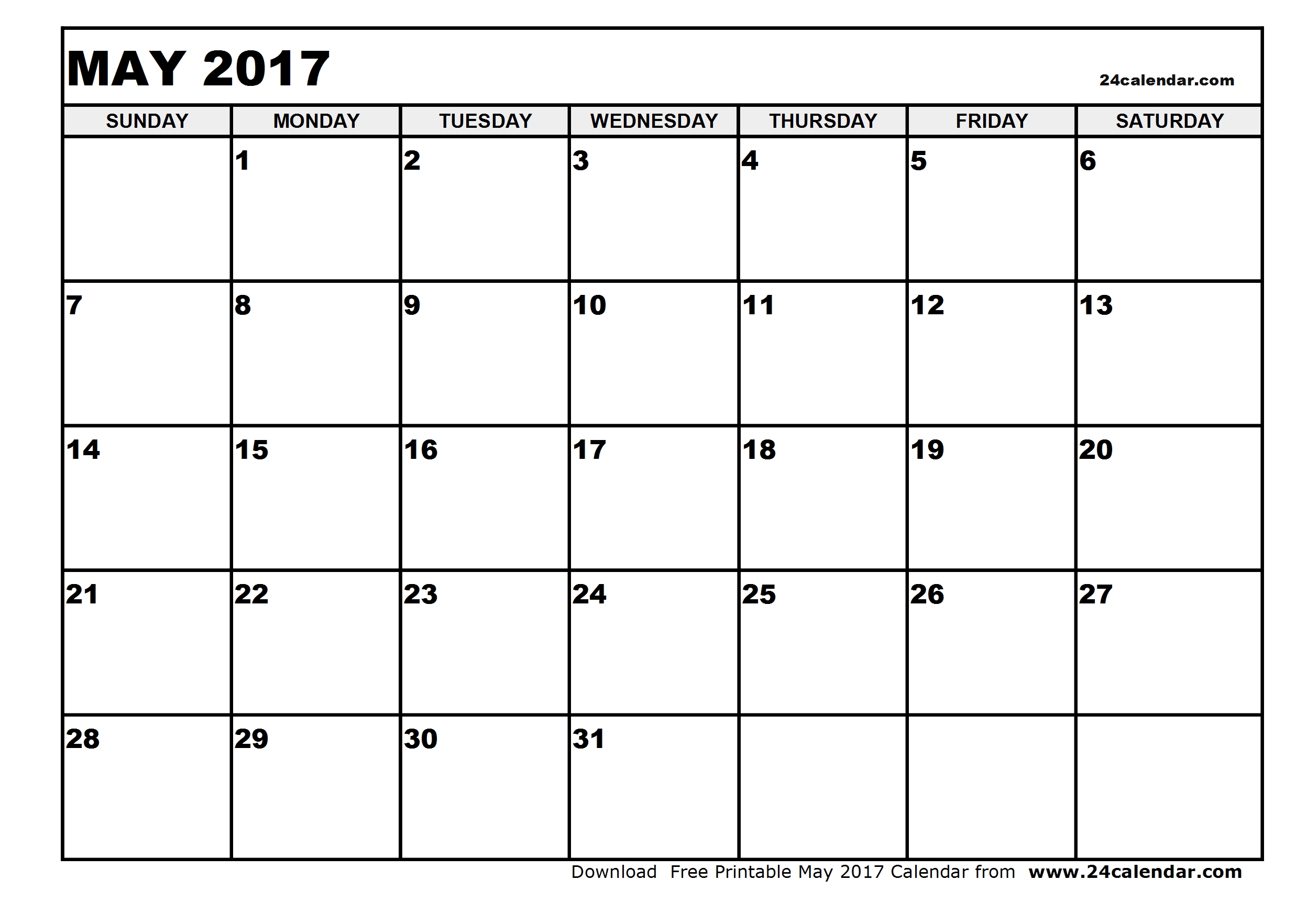 Free May 2017 Calendar (With US Holidays) – Printable Calendar Free May 2017 Calendar (With US Holidays) – Printable Calendar
