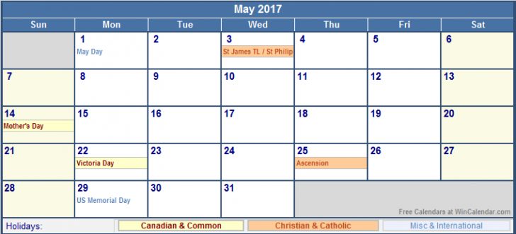May 2017 Calendar Canada | monthly calendar printable May 2017 Calendar Canada | monthly calendar printable