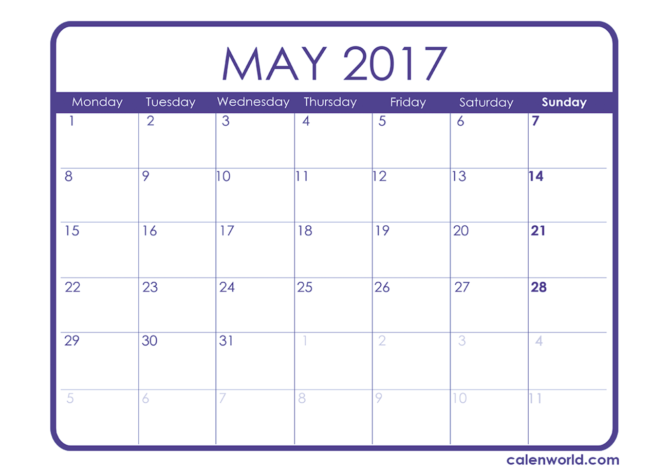 Cute May 2017 Calendar | free calendar 2017
