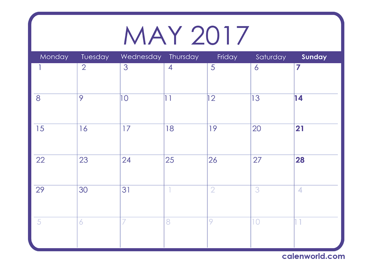 Cute May 2017 Calendar | free calendar 2017 Cute May 2017 Calendar | free calendar 2017