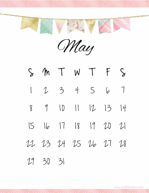 May 2017 Calendar Cute | weekly calendar template