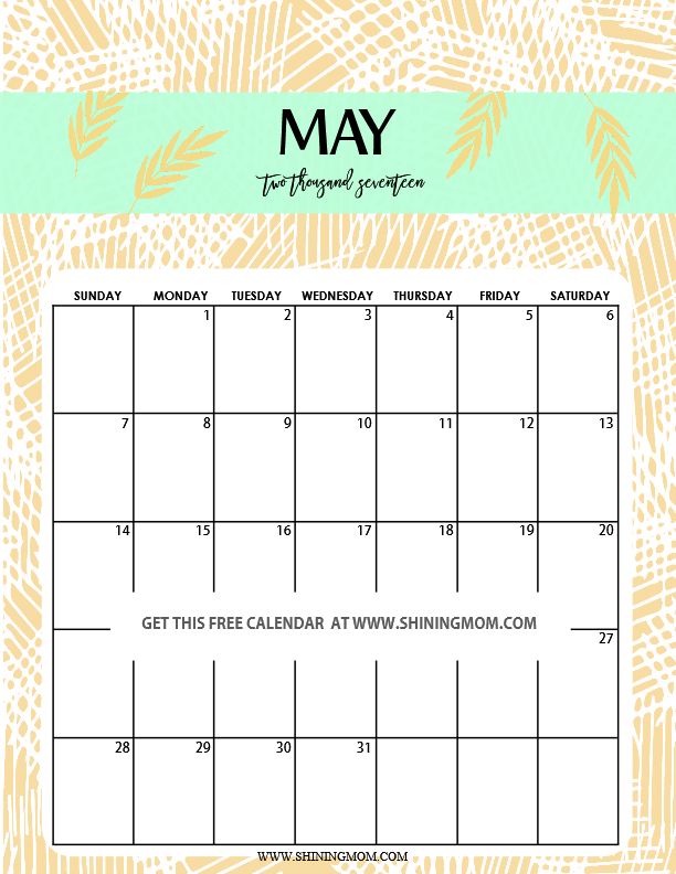 Fun and Cute 2017 Calendar Printable! Fun and Cute 2017 Calendar Printable!