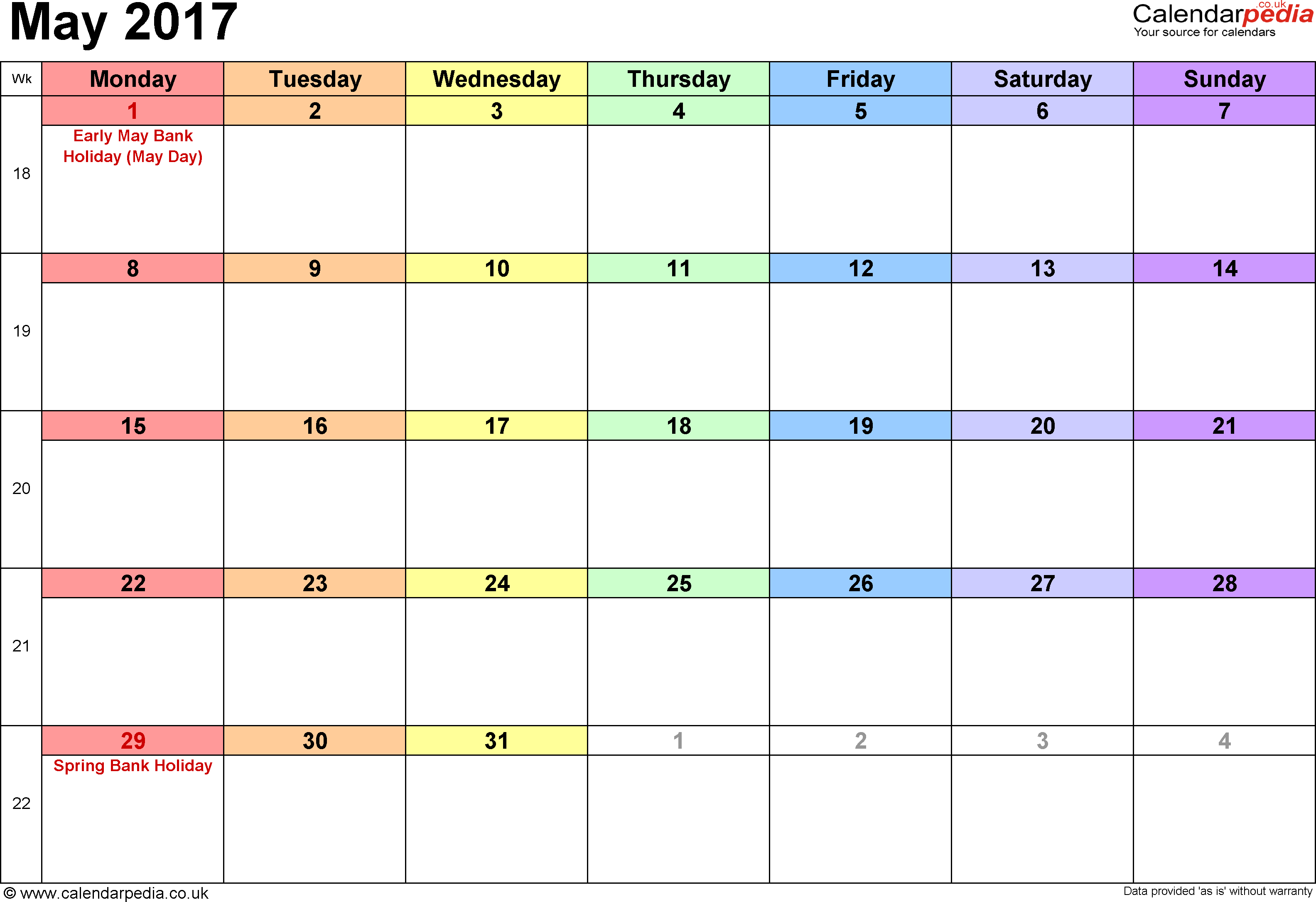 Free May 2017 Calendar Printable Templates – Webelations Free May 2017 Calendar Printable Templates – Webelations