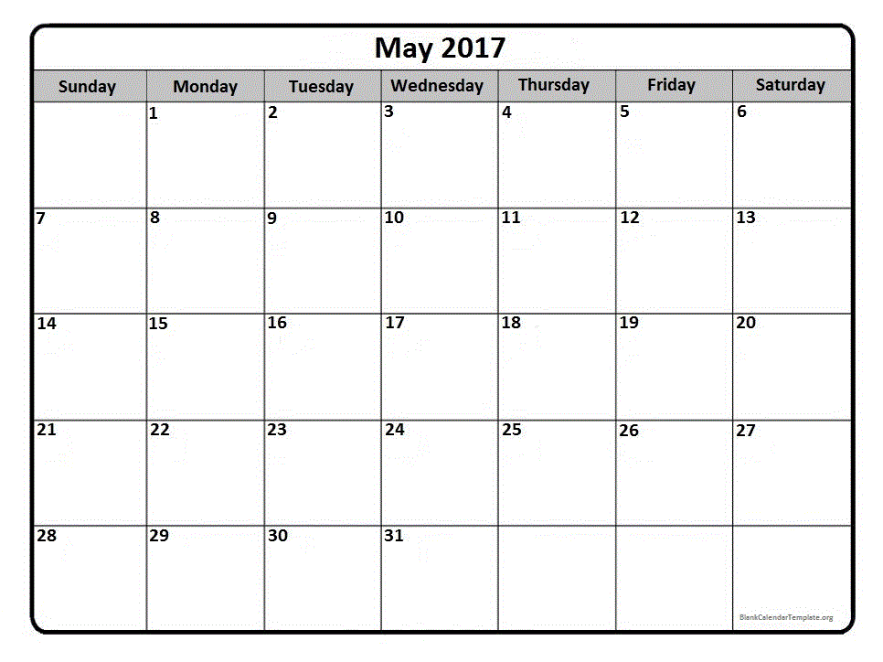May 2017 calendar template | monthly calendar May 2017 calendar template | monthly calendar