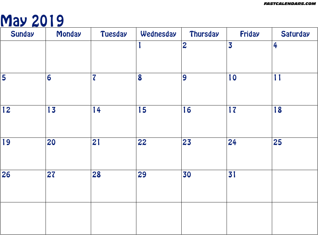 May 2019 Calendar May 2019 Calendar