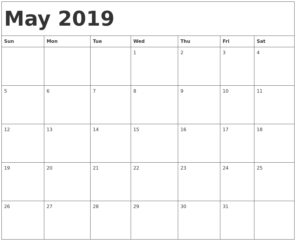2019 Calendar Templates and Images 2019 Calendar Templates and Images