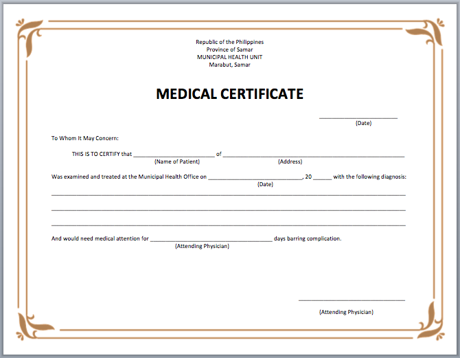 Medical Certificate Template | Microsoft Word Templates