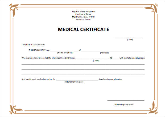 Employee Medical Certification Employee Medical Certification