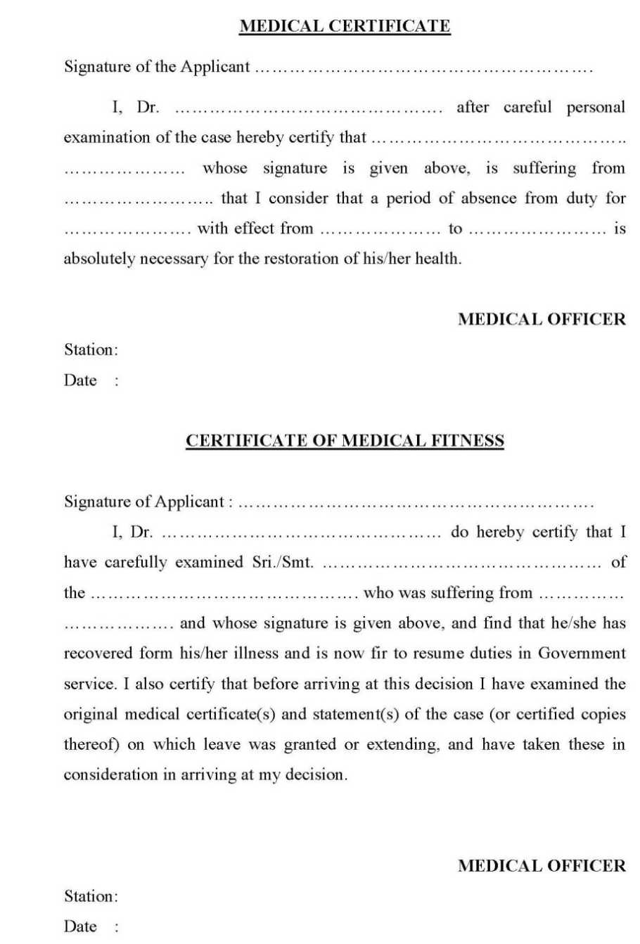 medical certificate format medical certificate format