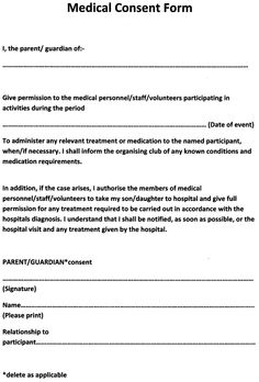 Sample Medical Consent Form | Printable Medical Forms, Letters Sample Medical Consent Form | Printable Medical Forms, Letters