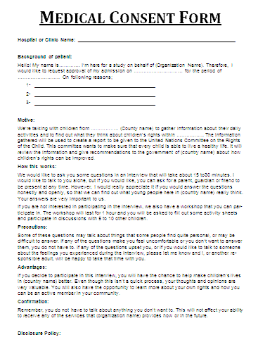 Sample Medical Consent Form | Printable Medical Forms, Letters Sample Medical Consent Form | Printable Medical Forms, Letters