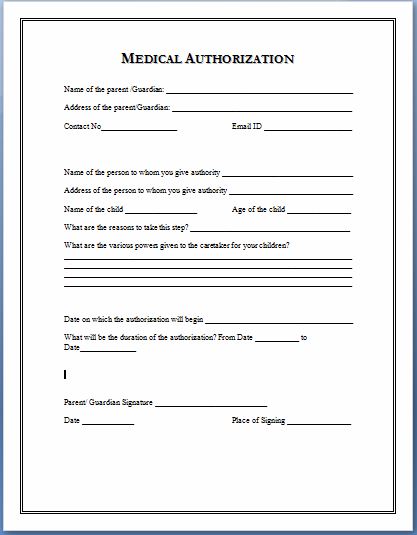 Medical Consent Form Template. parent medical consent form free 
