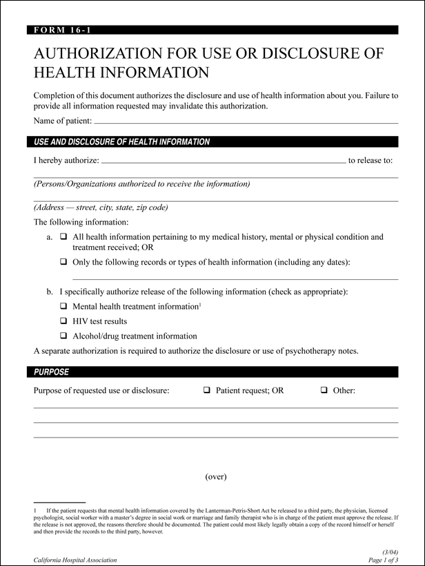Free Medical Release Forms