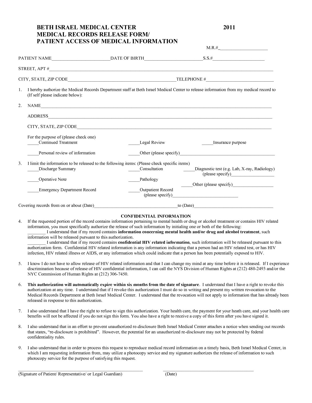 Medical Release Of Information Form Template. medical information Medical Release Of Information Form Template. medical information