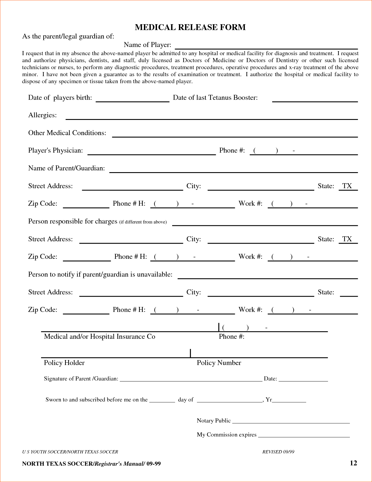 Free Medical Form Templates. best photos of medical release form 