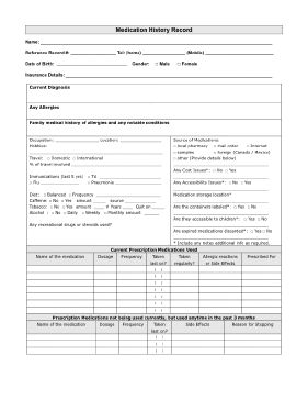 Printable Family Medical History Form