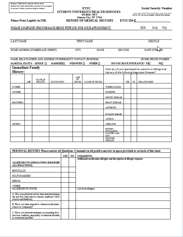 Family Medical History Forms Templates Slepah material values in Family Medical History Forms Templates Slepah material values in
