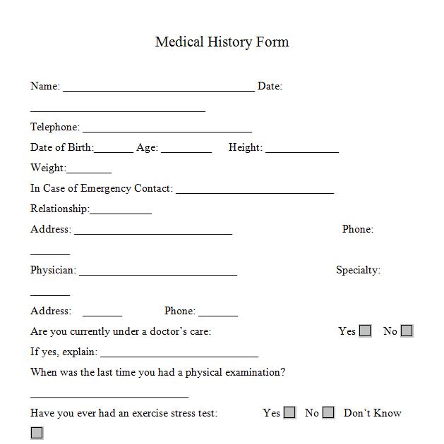 medical history form Fill Online, Printable, Fillable, Blank 