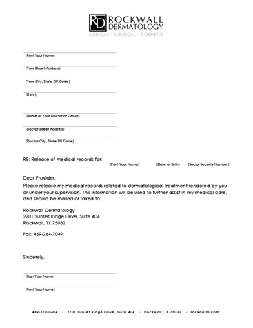 Texas Medical Records Release Form 3 Texas Medical Records Release Form 3