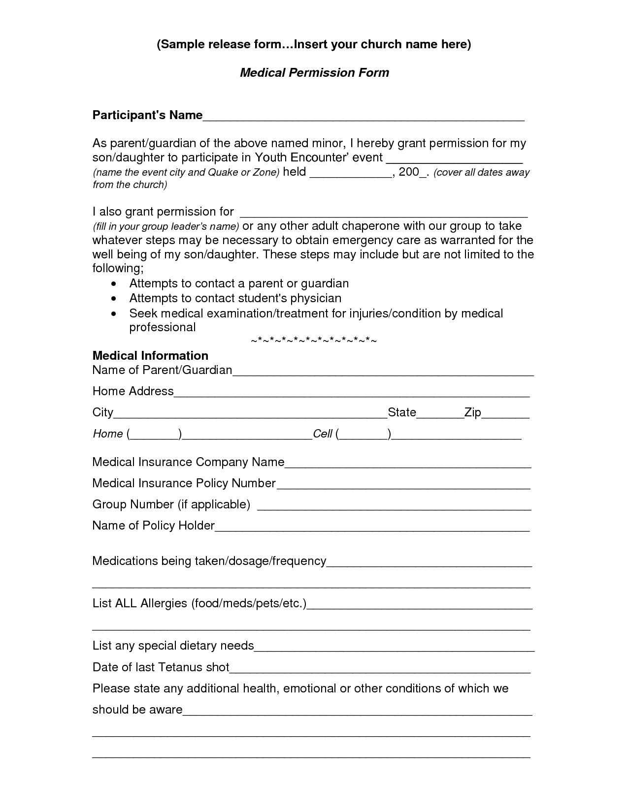 Printable Health Information Release Authorization Form Printable Health Information Release Authorization Form