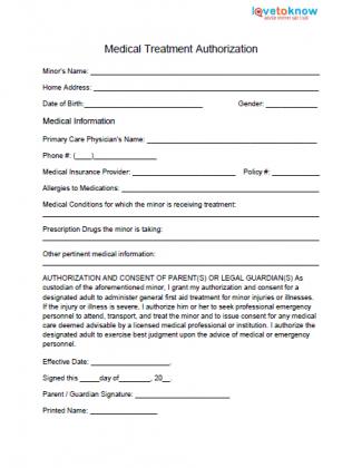 Medical Release Forms for Babysitters Medical Release Forms for Babysitters