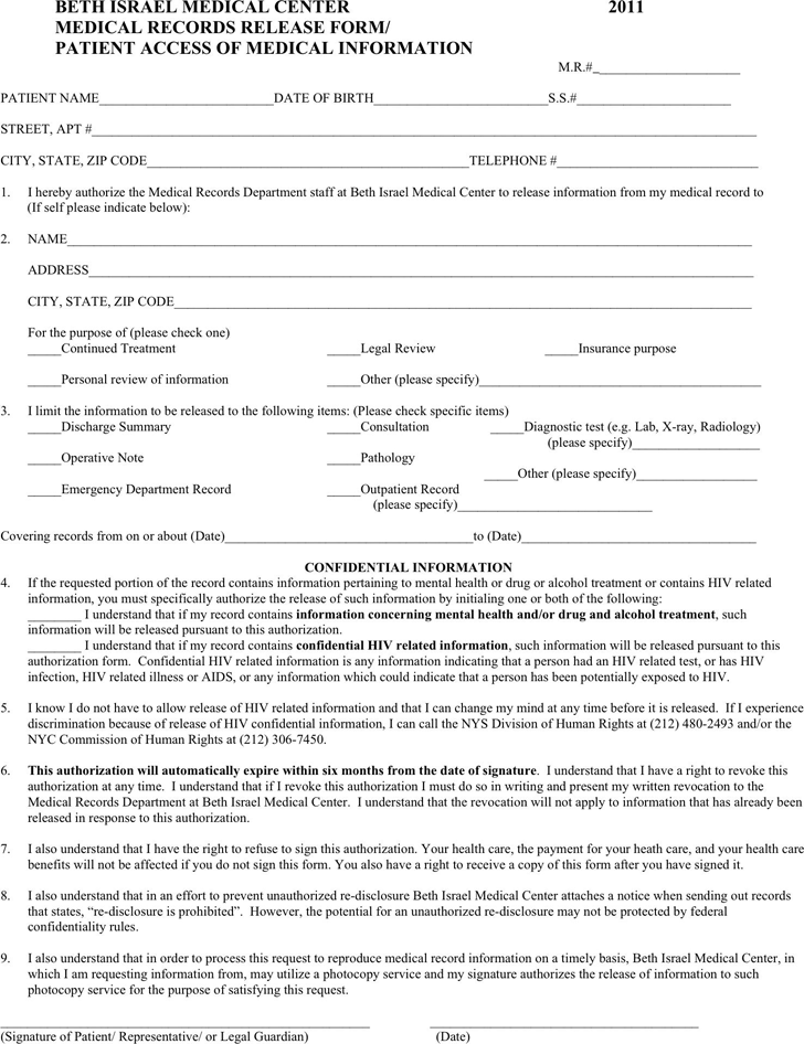 New York Medical Release Form For Minor Child pdf free — 2 pages