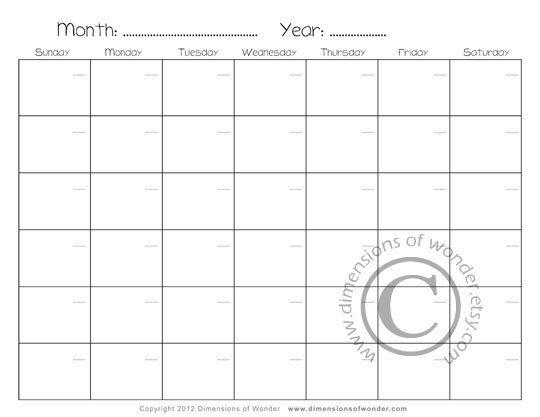 Monthly Calendar Printable | 2017 calendar with holidays