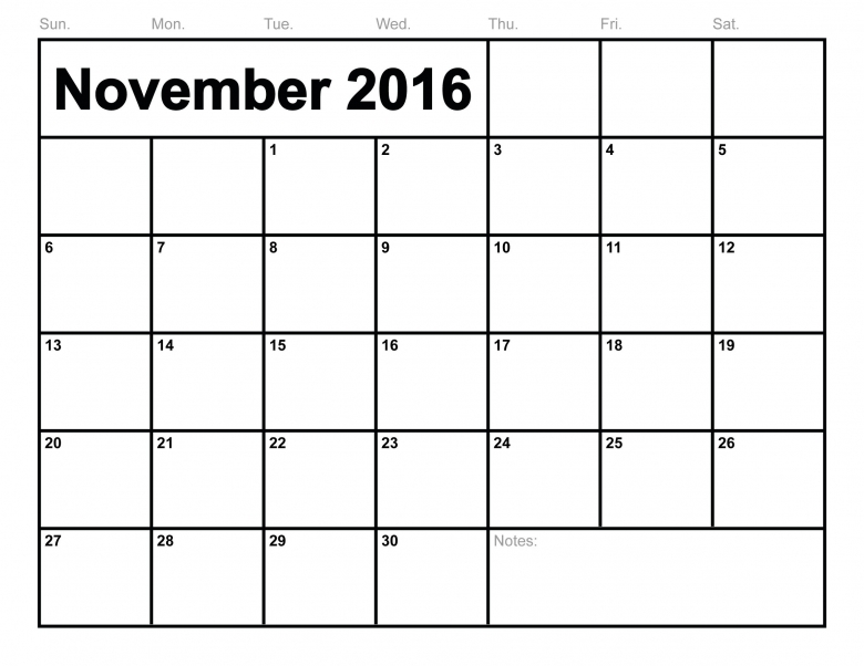 november 2016 calendar canada | New Calendar 2016