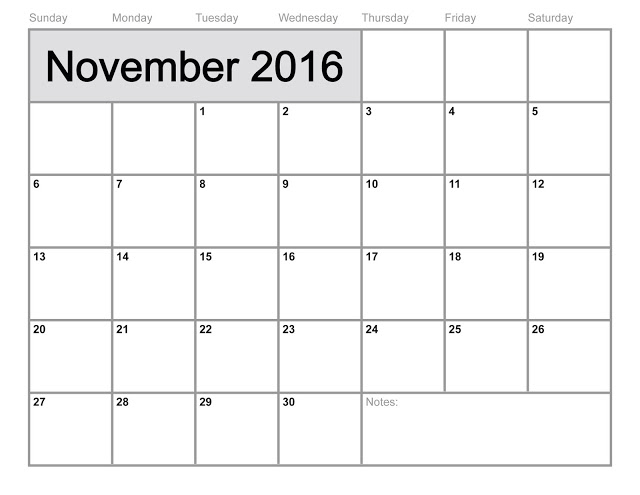 Get Printable Calendar : November 2016 Printable Calendar PDF Get Printable Calendar : November 2016 Printable Calendar PDF