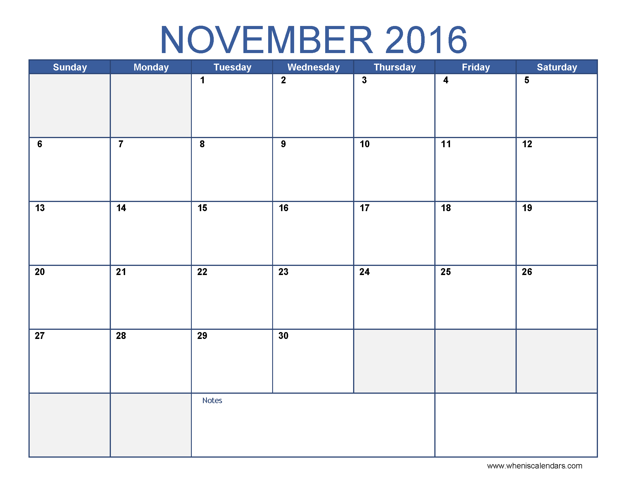 November 2016 Calendar (With USA Holidays) | Ussui | The Knowledge November 2016 Calendar (With USA Holidays) | Ussui | The Knowledge