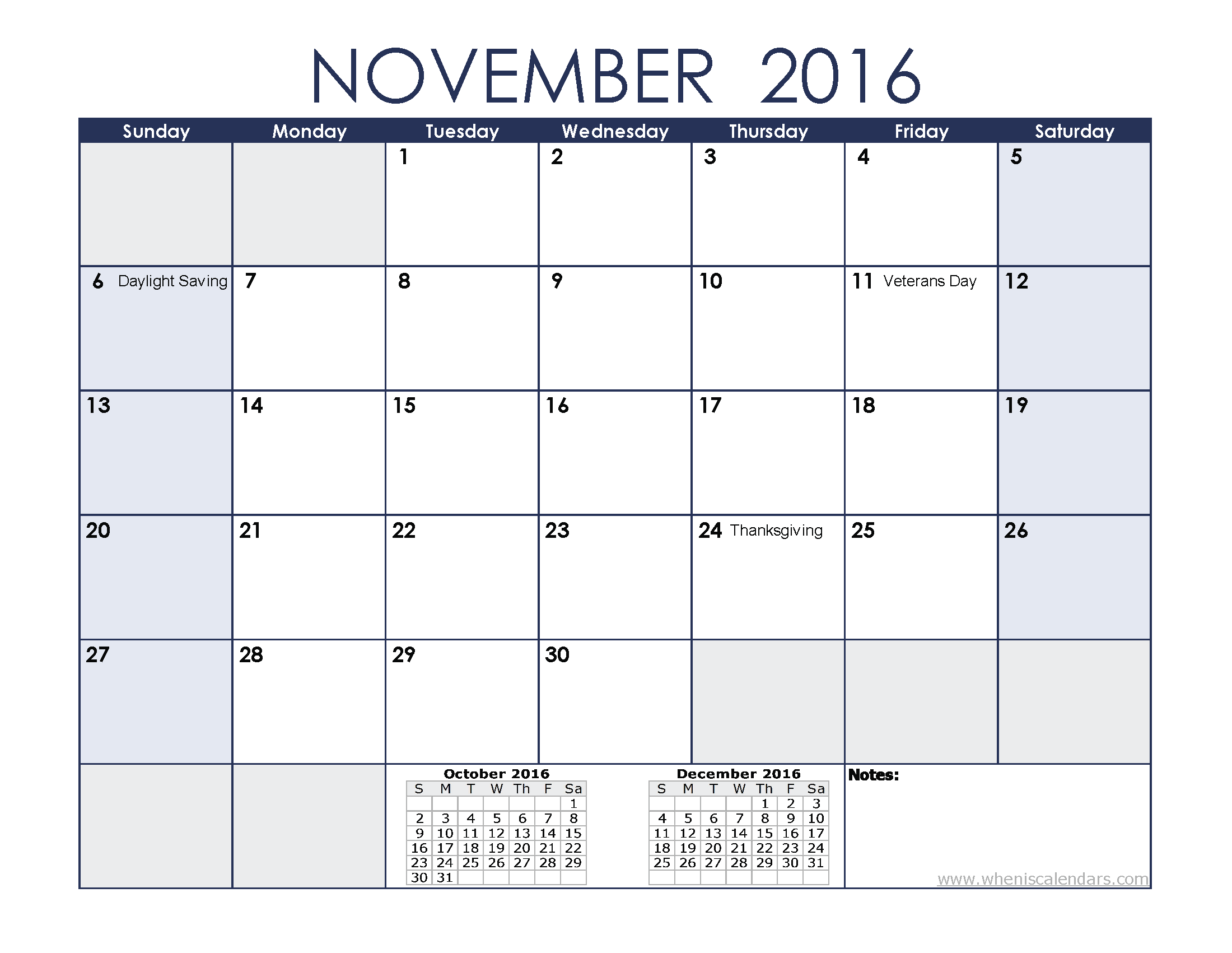 November 2016 Calendar Printable With Holidays | 2017 calendar 
