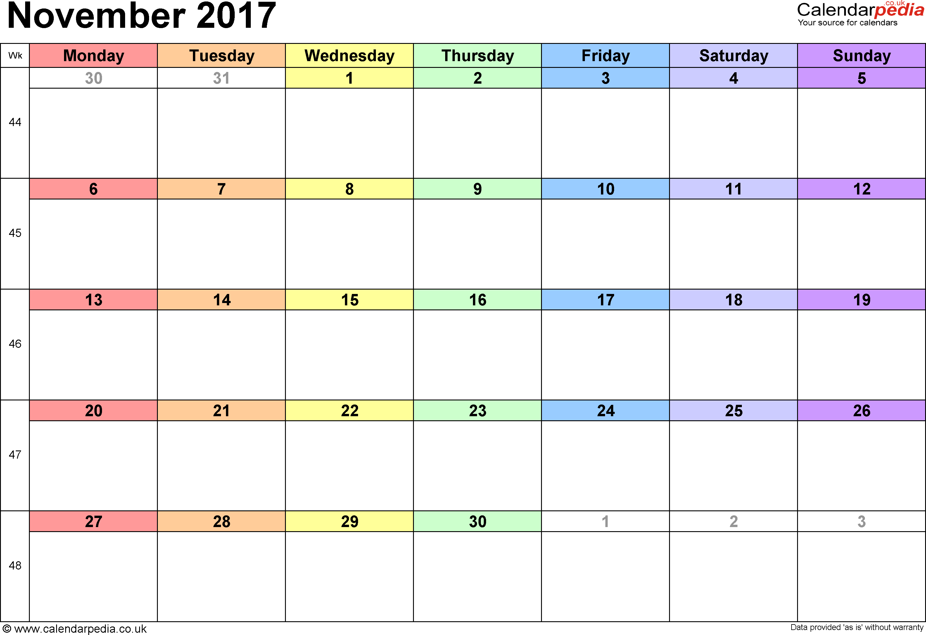 Calendar November 2017 UK, Bank Holidays, Excel/PDF/Word Templates Calendar November 2017 UK, Bank Holidays, Excel/PDF/Word Templates