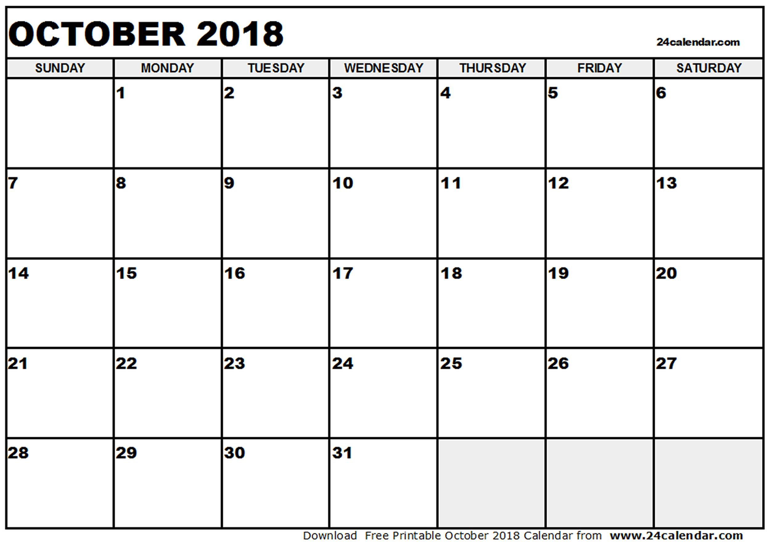October 2018 calendar & October 2018 calendar printable October 2018 calendar & October 2018 calendar printable