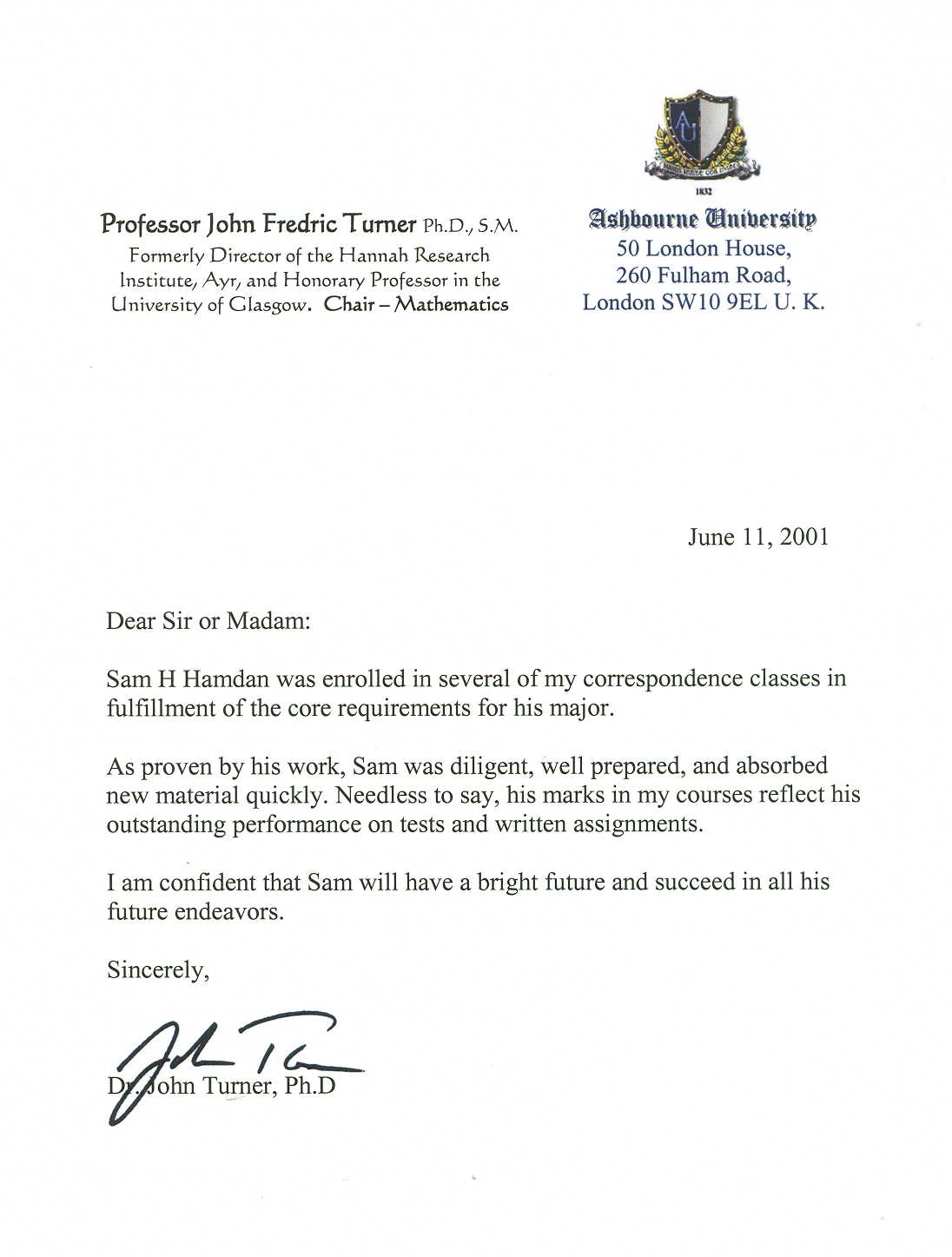 Recommendation Letter For Masters Program Perfect Christmas