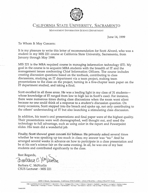 Recommendation Letter For Employee Mba