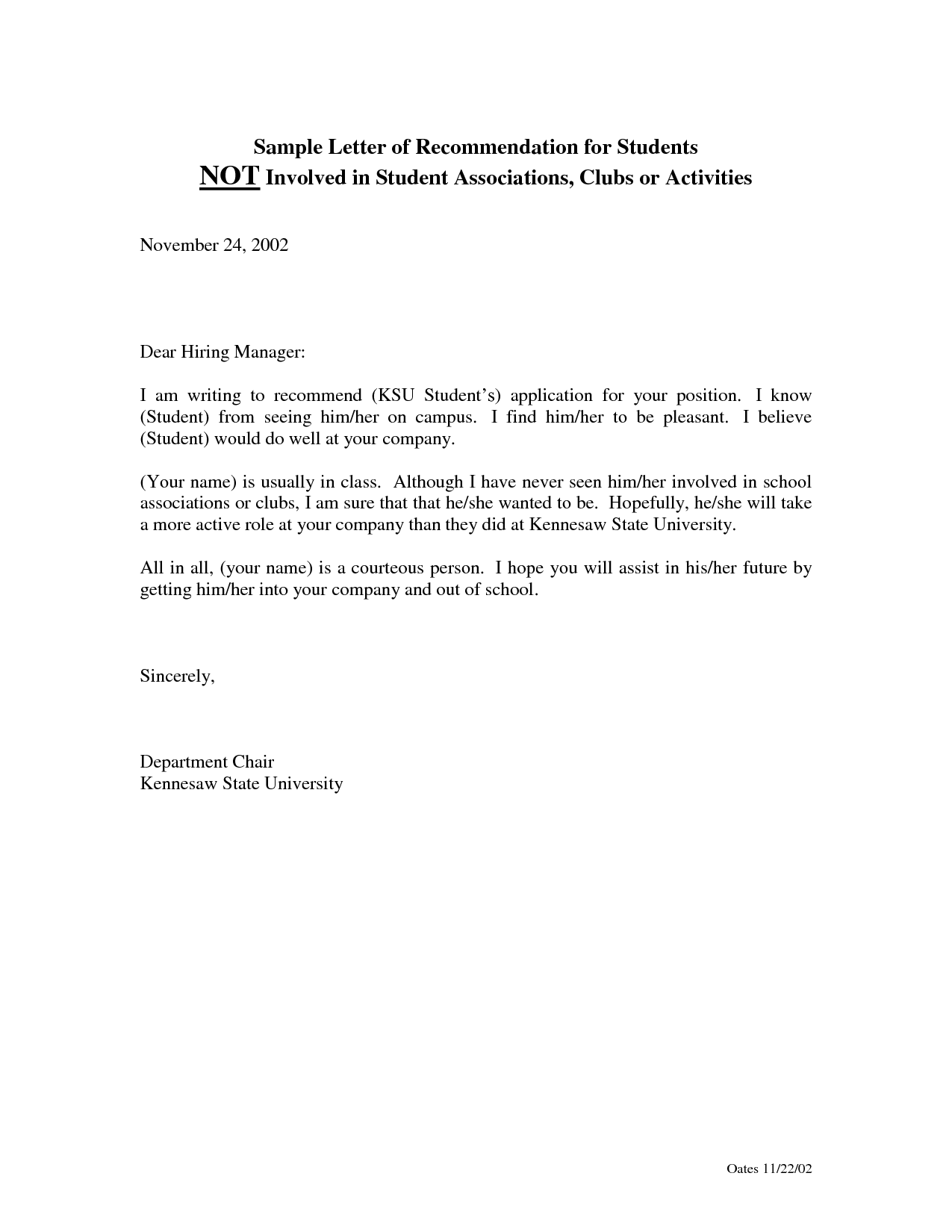Sample Recommendation Letter For Student bbq grill recipes