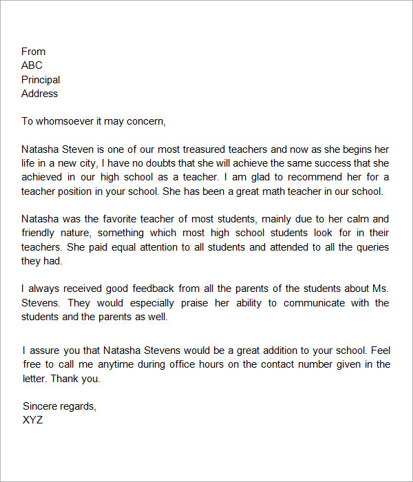 Reference Letter For Reference Letter For