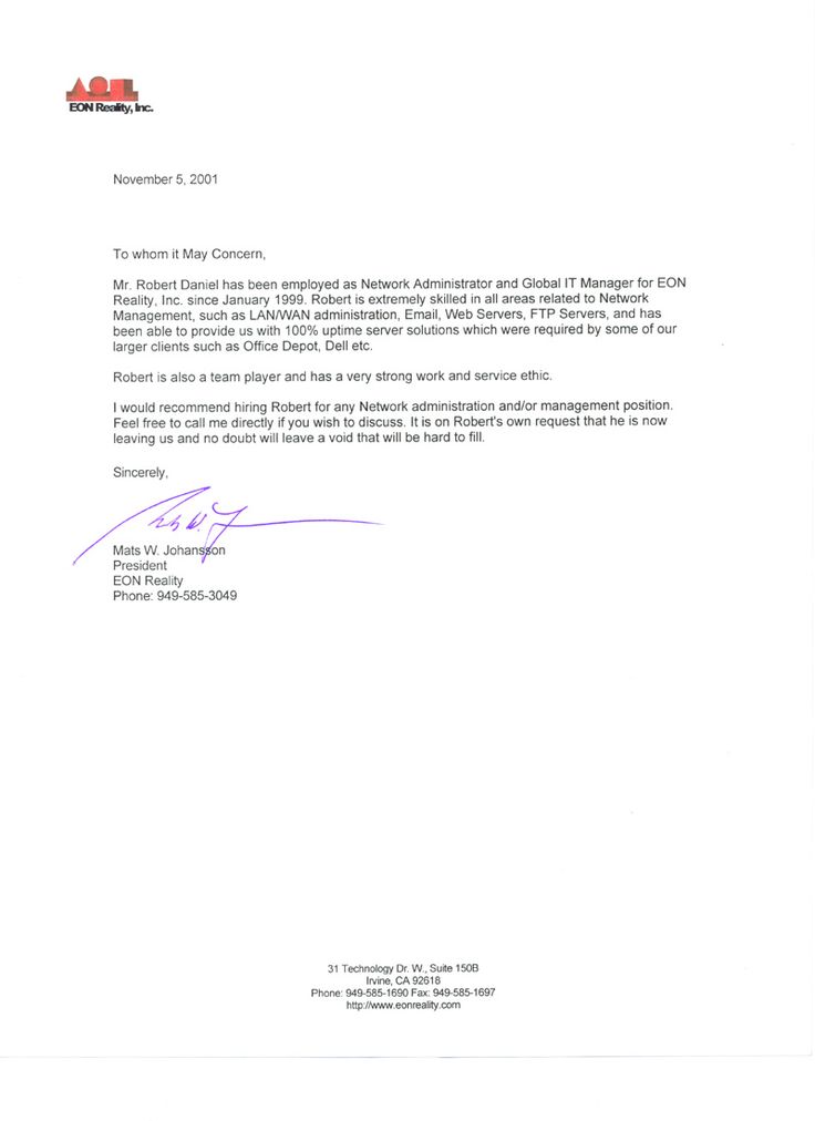 Free Letter of Reference Template | Recommendation Letter Template Free Letter of Reference Template | Recommendation Letter Template