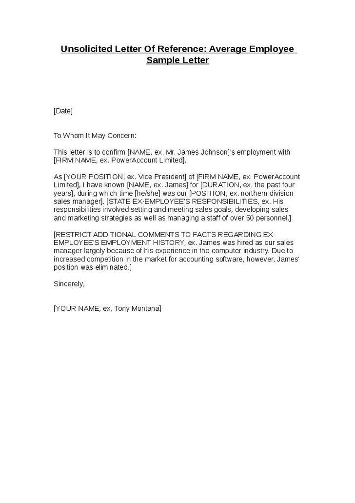 Employment Reference Letter Sample Employment Reference Letter Sample